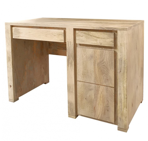 Einfacher kleiner Holzschreibtisch OSLO aus naturbelassenem Mangoholz  Einfacher kleiner Holzschreibtisch OSLO aus naturbelassenem Mangoholz