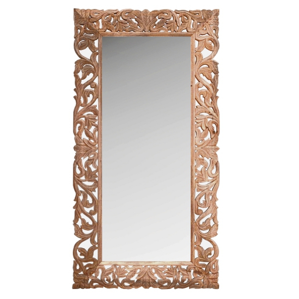 Spiegel 180x90 aus geschnitztem Toffi-Mangoholz  Spiegel 180x90 aus geschnitztem Toffi-Mangoholz